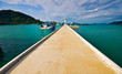 Ship near the pier. Thailand kingdom.