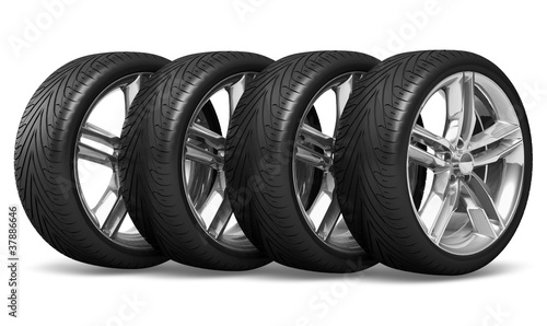 Illustration: Car wheels set Car wheels set