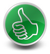 Green Glossy Icon "Thumbs Up"