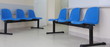 waiting room blue chairs on the floor