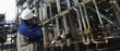 oil worker and pipeline machinery