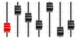 Sound or video control board Sliders or faders