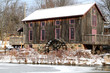 Old water mill in Waterloo, Ontario in snowy day. Old water mill in Waterloo, Ontario in snowy day.