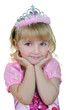 beautiful little girl wearing pink dress