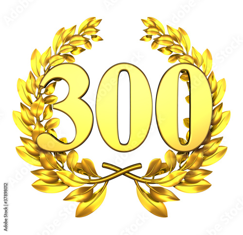 Illustration: 300 threethundred number laurel wreath 300 threethundred number laurel wreath