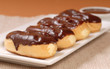 Delicious chocolate eclairs