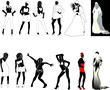 lady's silhouettes, vector lady's silhouettes, vector