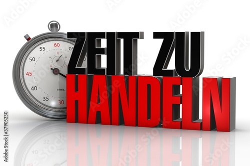 Illustration: zeit zu handeln zeit zu handeln