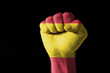 Fist painted in colors of spain flag Fist painted in colors of spain flag