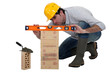 Tradesman using a spirit level