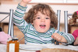 Kids having breakfast at home