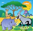 Savannah scenery with animals 1