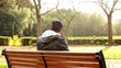 Sad boy at park