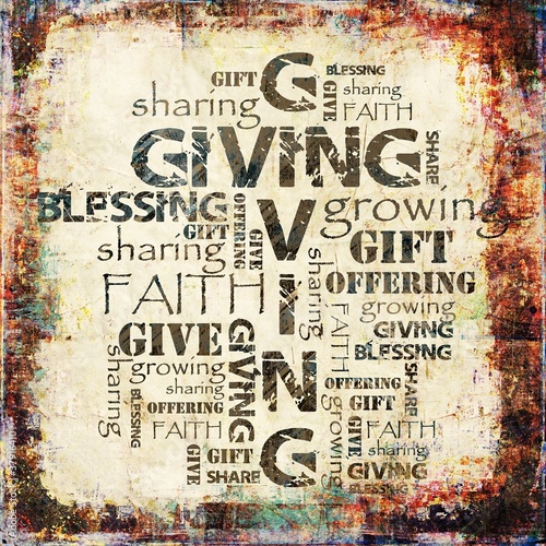 Illustration: Giving Offering Sharing and Blessing Background Giving Offering Sharing and Blessing Background