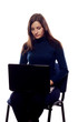 Adult  pretty girl with notebook