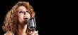 Portrait of singing woman Portrait of singing woman
