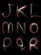 alphabet light neon writing long exposure