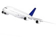 Modern airplane  on white.