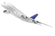 Modern airplane  on white.