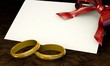 Illustration: fedi oro con biglietto fedi oro con biglietto