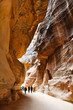 The Siq, the narrow slot-canyon, city of Petra, Jordan