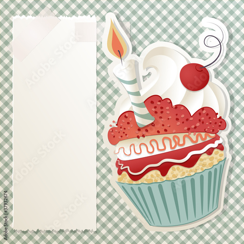 Vector: Dolcetto di compleanno - Birthday Cupcake Dolcetto di compleanno - Birthday Cupcake