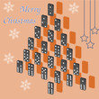 A beautiful tree of dominoes. Christmas card. A beautiful tree of dominoes. Christmas card.