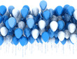 Illustration: Blue and white party balloons isolated Blue and white party balloons isolated