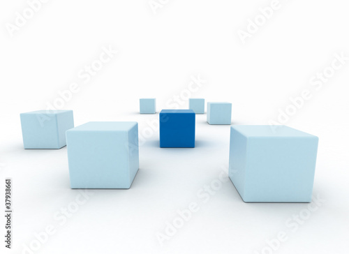 Illustration: Standing out business concept Standing out business concept