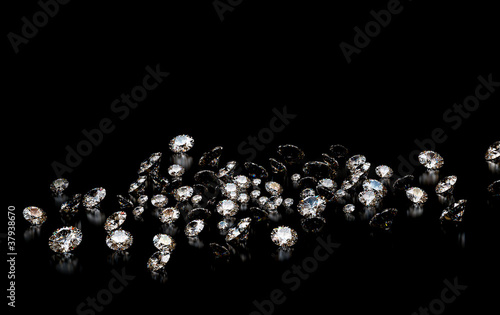 Photo: Diamonds on black background Diamonds on black background