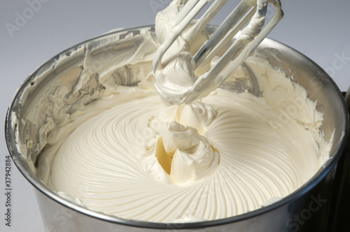 Photo: Cream on a mixer Cream on a mixer