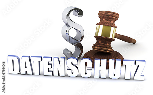 Illustration: Datenschutz - Paragraph - Richterhammer Datenschutz - Paragraph - Richterhammer
