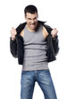 furious rebellious young man
