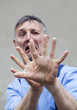 coward business man freaking out