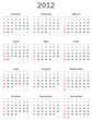 Calendar for year 2012