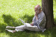 online modern senior man outdoors