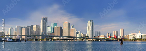 Photo: Miami Florida panorama of downtown buildings Miami Florida panorama of downtown buildings