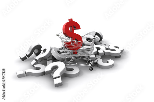 Illustration: Dollar im Einkaufswagen Dollar im Einkaufswagen