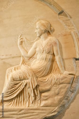 Photo: Marble relief of roman woman Marble relief of roman woman