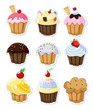 Set of delicious cupcakes.
