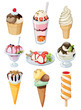 Set of tasty ice cream.