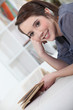 Young woman relaxing reading a book Young woman relaxing reading a book