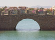 Stone bridge in tropical resort