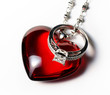 Red heart and Engagement ring