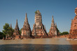 Mega floods at temple in Ayuttaya historical park,Thailand.