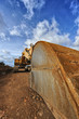 Excavator on blue sky
