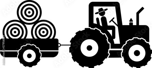 Vector: pictogram of a farmer on a tractor pictogram of a farmer on a tractor