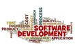 Software development concept in tag cloud