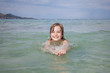 little girl swimming in the sea little girl swimming in the sea