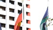 Flags including Australian and Aboriginal Flags